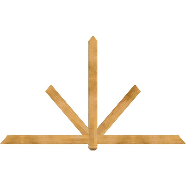 Ekena Millwork Kennewick Rough Sawn Timber Gable Bracket, Western Red Cedar, 84"W x 49"H x 2"D x 4"F, 14/12 Pitch GBW084X49X0204KEN00RWR - main